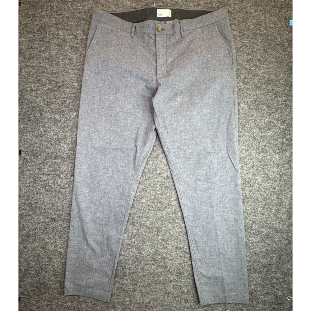 Nordstrom Rack Slim Fit Dress Pants Men 38x32 Blue Coolmax Cotton Blend Trousers